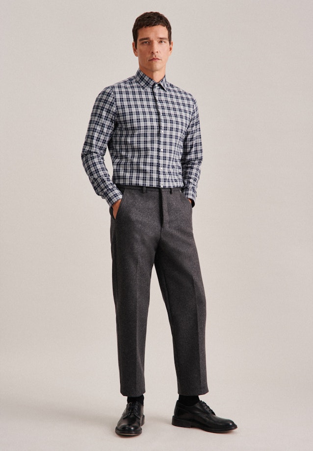 Slim Flanellhemd Karo in Grau |  Seidensticker Onlineshop