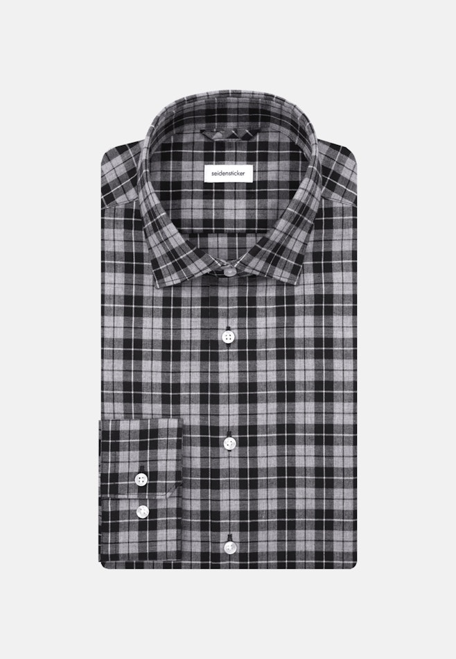 Slim Flanellhemd Karo in Grau | Seidensticker Onlineshop