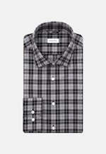 Flannel shirt in Slim with Kent-Collar in Grey |  Seidensticker Onlineshop