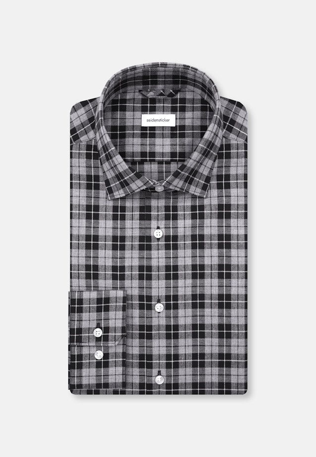 Slim Flanellhemd Karo in Grau |  Seidensticker Onlineshop