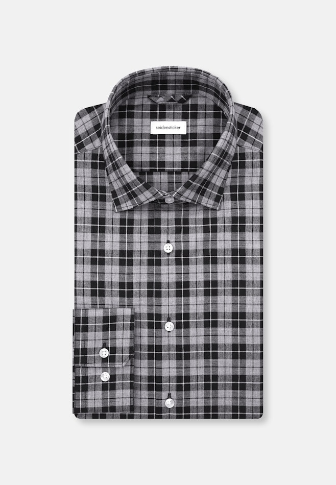 Slim Chemise en flanelle carreaux dans Gris | Boutique en ligne Seidensticker