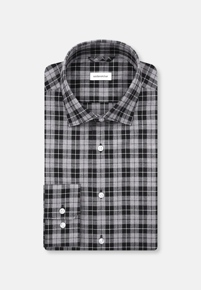 Slim Flanellhemd Karo in Grau | Seidensticker Onlineshop
