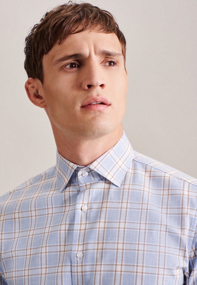 Flannel shirt in Shaped with Kent-Collar