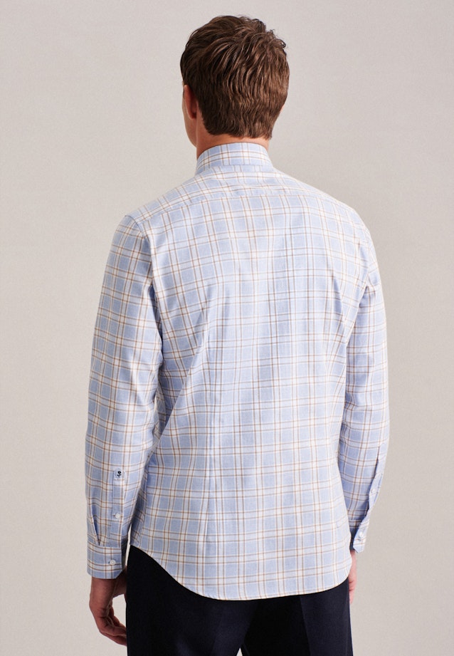 Flannel shirt in Shaped with Kent-Collar in Light Blue |  Seidensticker Onlineshop