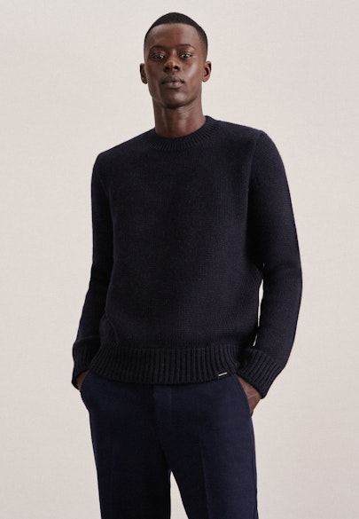 Crew Neck Pullover Uni in Dark Blue |  Seidensticker Onlineshop