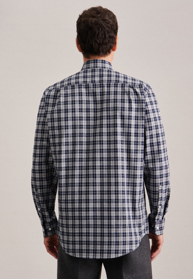 Flannel shirt in Regular with Kent-Collar in Grey | Seidensticker Onlineshop