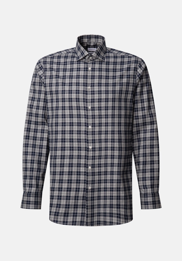 Twill Flanellhemd in Regular mit Kentkragen in Grau |  Seidensticker Onlineshop
