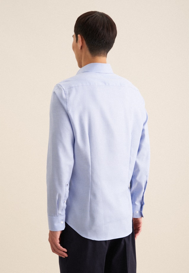 Pepita Business Hemd in Slim mit Kent-Collar in Mid Blue |  Seidensticker Onlineshop