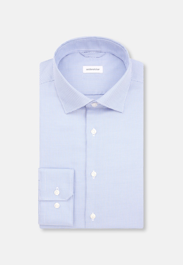 Slim Business Hemd Struktur in Mittelblau |  Seidensticker Onlineshop