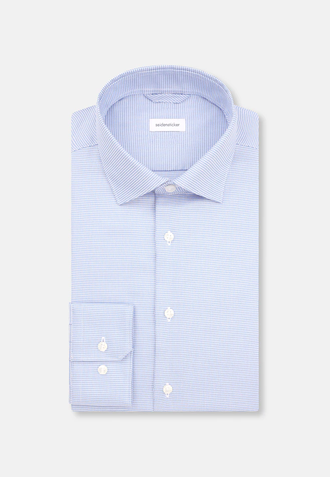 Slim Business Hemd Struktur in Mittelblau | Seidensticker Onlineshop