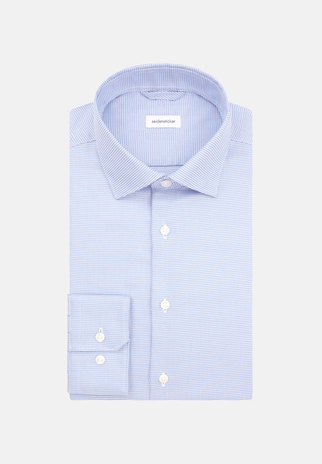 Chemise Business Slim Structuré Col Kent in Bleu Clair |  Seidensticker Onlineshop