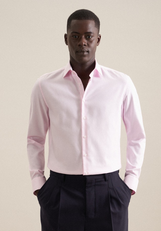 Bügelfreies Struktur Business Hemd in Slim mit Kentkragen in Rosa/Pink | Seidensticker Onlineshop