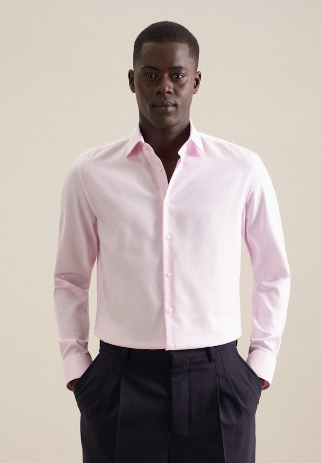 Non-iron Structure Business Shirt in Slim with Kent-Collar in Pink |  Seidensticker Onlineshop