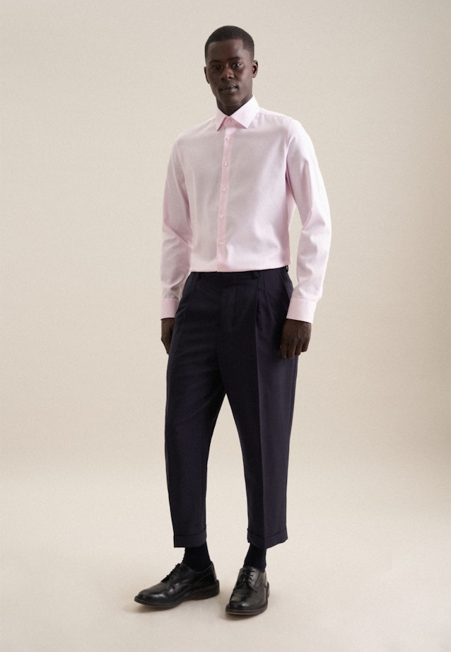 Non-iron Structure Business Shirt in Slim with Kent-Collar in Pink |  Seidensticker Onlineshop