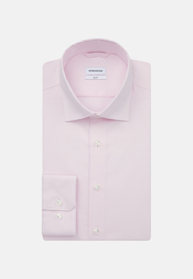 Non-iron Struktur Business overhemd in Slim with Kentkraag in Roze/Pink |  Seidensticker Onlineshop