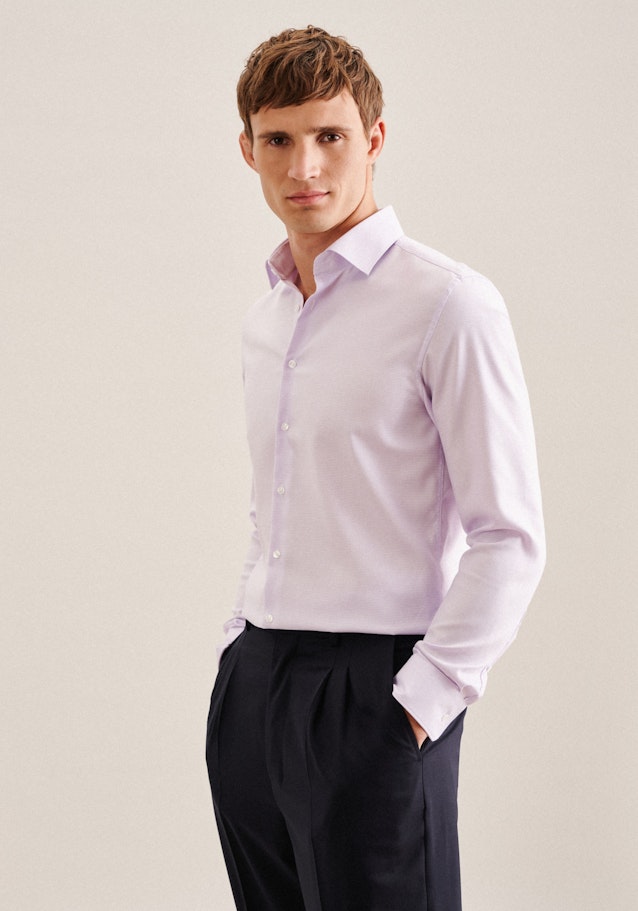 Non-iron Structure Business Shirt in Slim with Kent-Collar in Purple | Seidensticker Onlineshop
