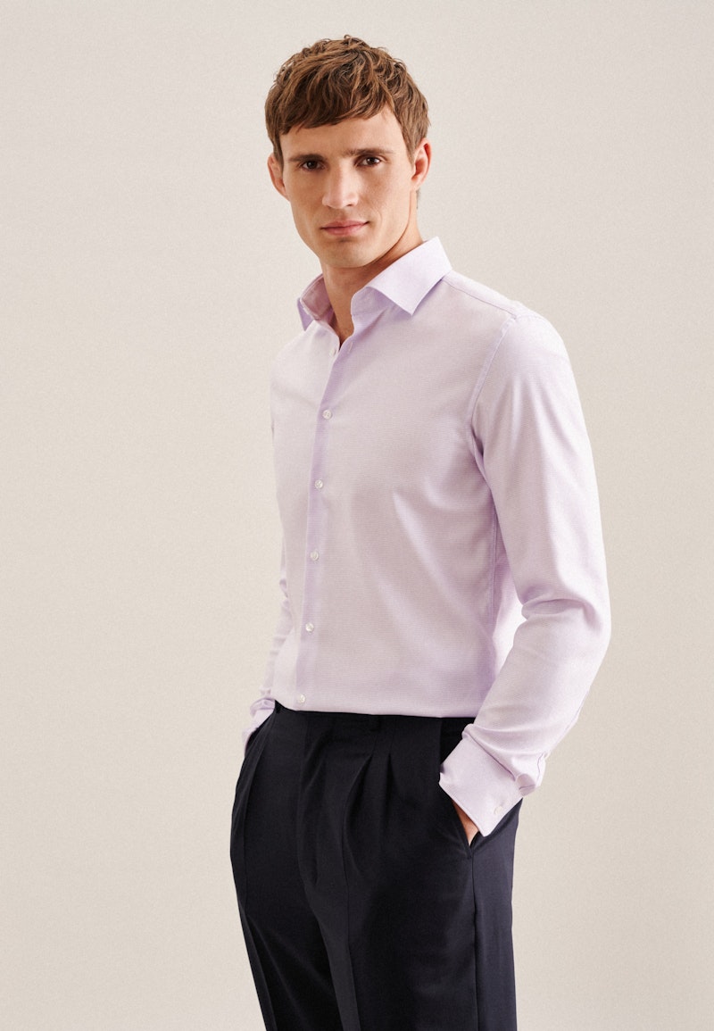 Non-iron Structure Business Shirt in Slim with Kent-Collar