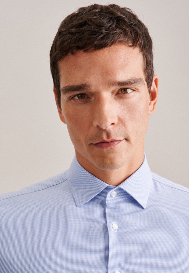 Chemise Business Shaped Structuré Col Kent in Bleu Clair |  Seidensticker Onlineshop