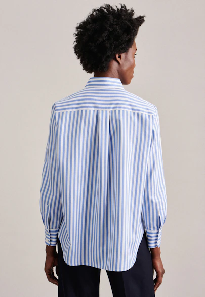 Shirt blouse Stripe in Medium Blue |  Seidensticker Onlineshop