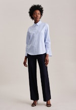 Long sleeve Twill Shirt Blouse in Medium Blue |  Seidensticker Onlineshop