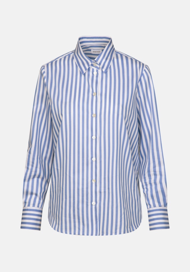 Long sleeve Twill Shirt Blouse in Medium Blue |  Seidensticker Onlineshop
