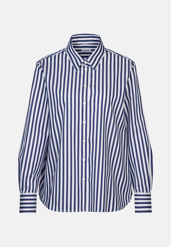 Long sleeve Twill Shirt Blouse in Dark Blue |  Seidensticker Onlineshop
