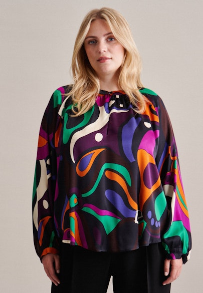 Shirt Blouse Print in Black |  Seidensticker Onlineshop