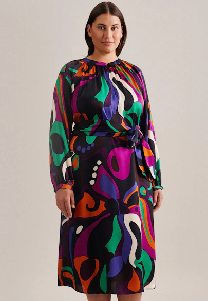 Kleid Druck in Schwarz |  Seidensticker Onlineshop