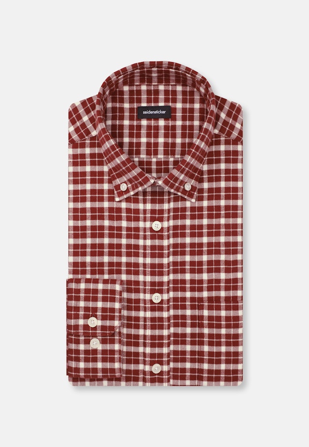 Regular Casual Hemd Karo in Orange |  Seidensticker Onlineshop