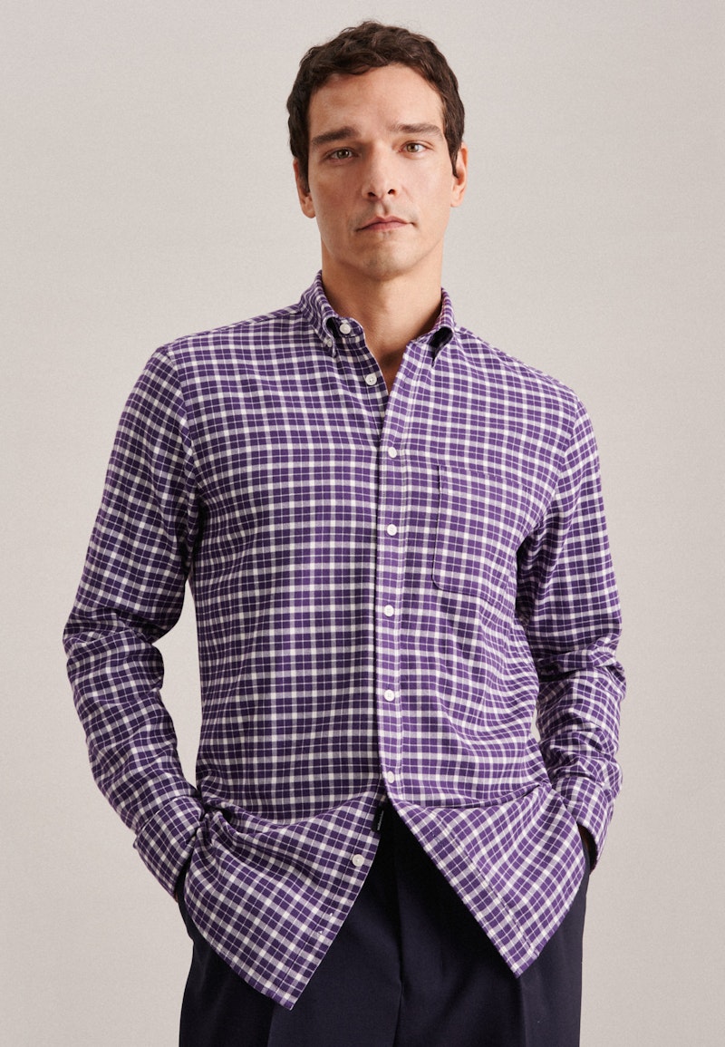 Chemise casual in Regular with Col Boutonné