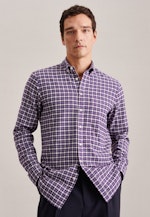 Regular Casual Hemd Karo in Lila |  Seidensticker Onlineshop