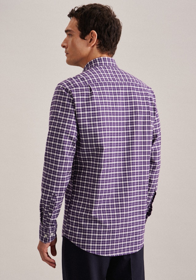 Casual overhemd in Regular with Button-Down-Kraag in Paars | Seidensticker Onlineshop