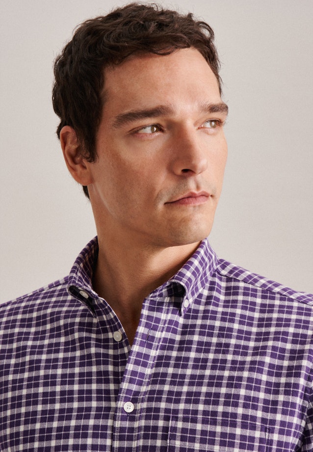 Casual Shirt in Regular with Button-Down-Collar in Purple |  Seidensticker Onlineshop
