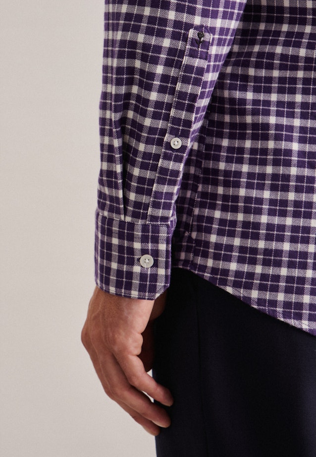 Casual Shirt in Regular with Button-Down-Collar in Purple |  Seidensticker Onlineshop