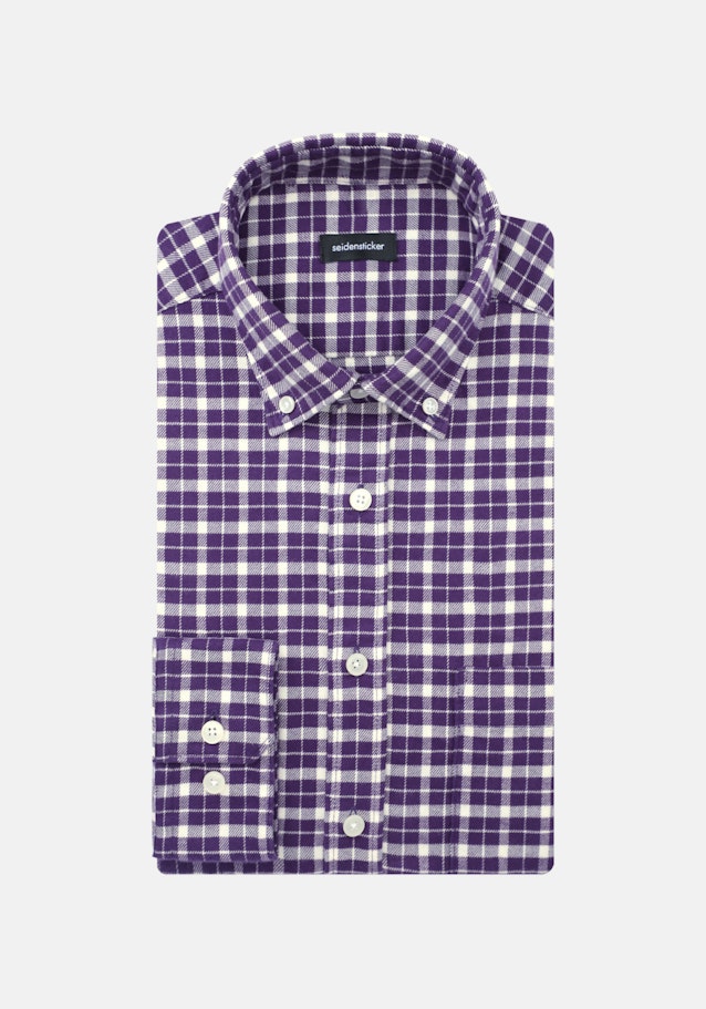 Twill Casual Hemd in Regular mit Button-Down-Kragen in Lila |  Seidensticker Onlineshop