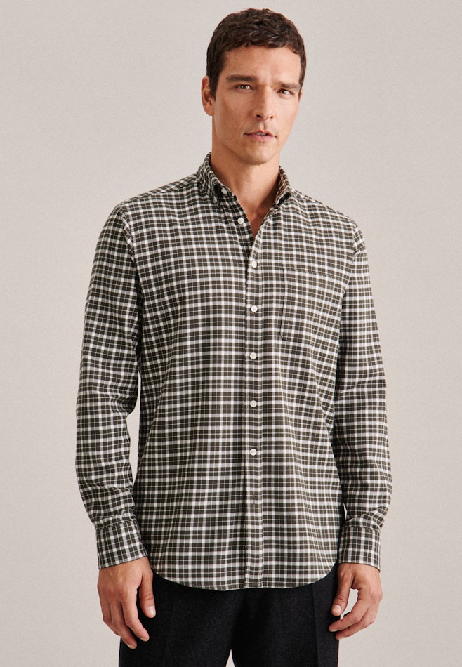 Regular Casual Hemd Karo in Grün | Seidensticker Onlineshop