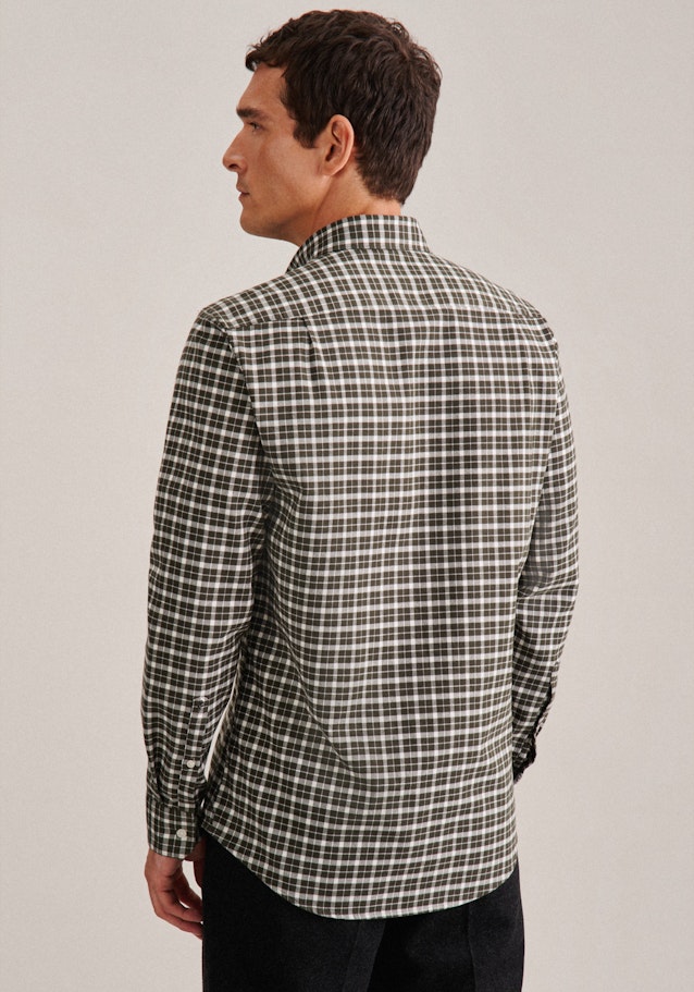 Twill Casual Hemd in Regular mit Button-Down-Kragen in Grün | Seidensticker Onlineshop