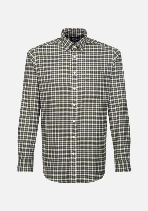 Twill Casual Hemd in Regular mit Button-Down-Kragen in Grün |  Seidensticker Onlineshop