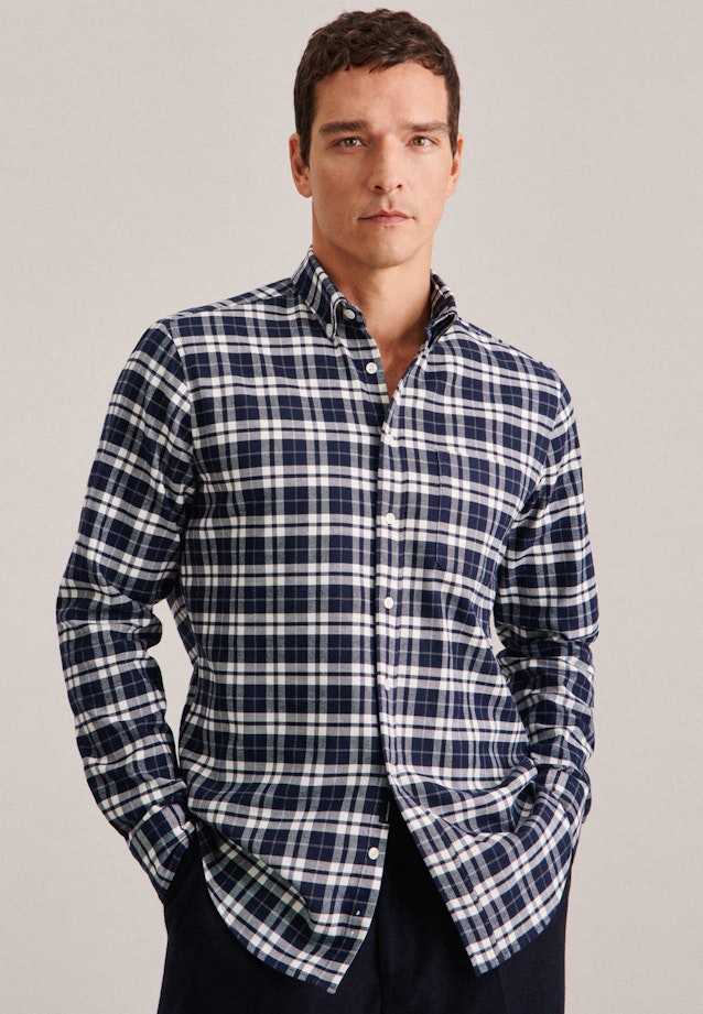 Regular Casual Hemd Karo in Dunkelblau |  Seidensticker Onlineshop