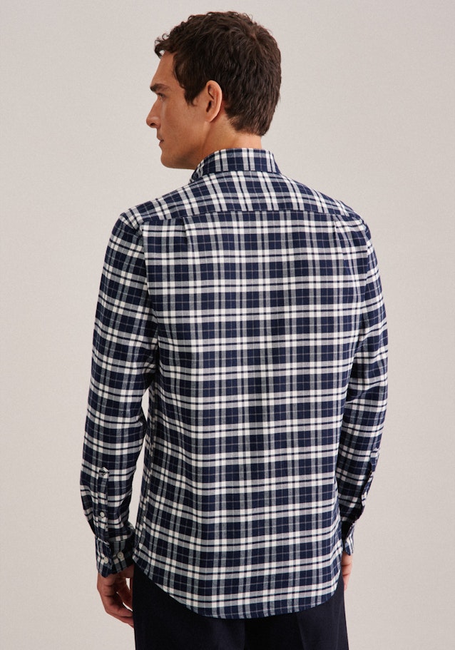 Casual overhemd in Regular with Button-Down-Kraag in Donkerblauw | Seidensticker Onlineshop