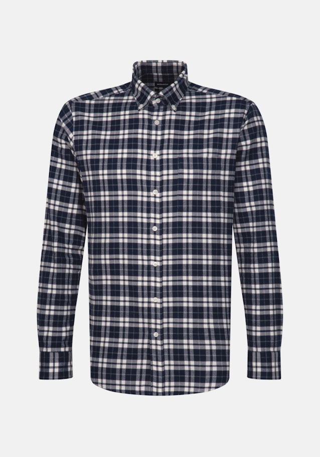 Twill Casual Hemd in Regular mit Button-Down-Kragen in Dunkelblau |  Seidensticker Onlineshop