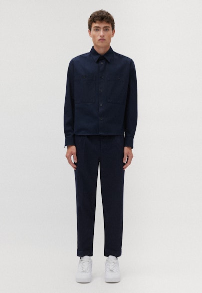 Regular Chemise casual Uni in Bleu Foncé |  Seidensticker Onlineshop