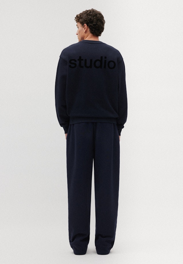 Oversized Sweatshirt Uni in Bleu Foncé |  Seidensticker Onlineshop