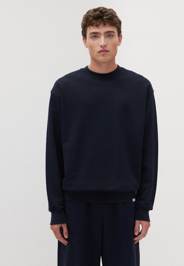 Oversized Sweatshirt Uni in Bleu Foncé |  Seidensticker Onlineshop