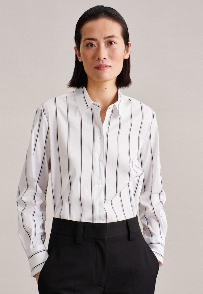 Long sleeve Poplin Shirt Blouse in White | Seidensticker Onlineshop