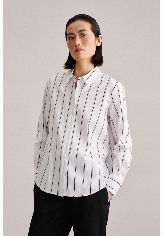 lange Arm Popeline Shirtblouse in Wit |  Seidensticker Onlineshop