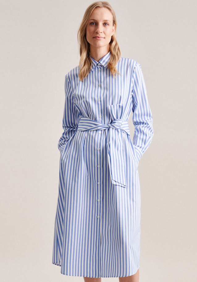Twill Midi (knee-length) Dress in Medium Blue | Seidensticker Onlineshop