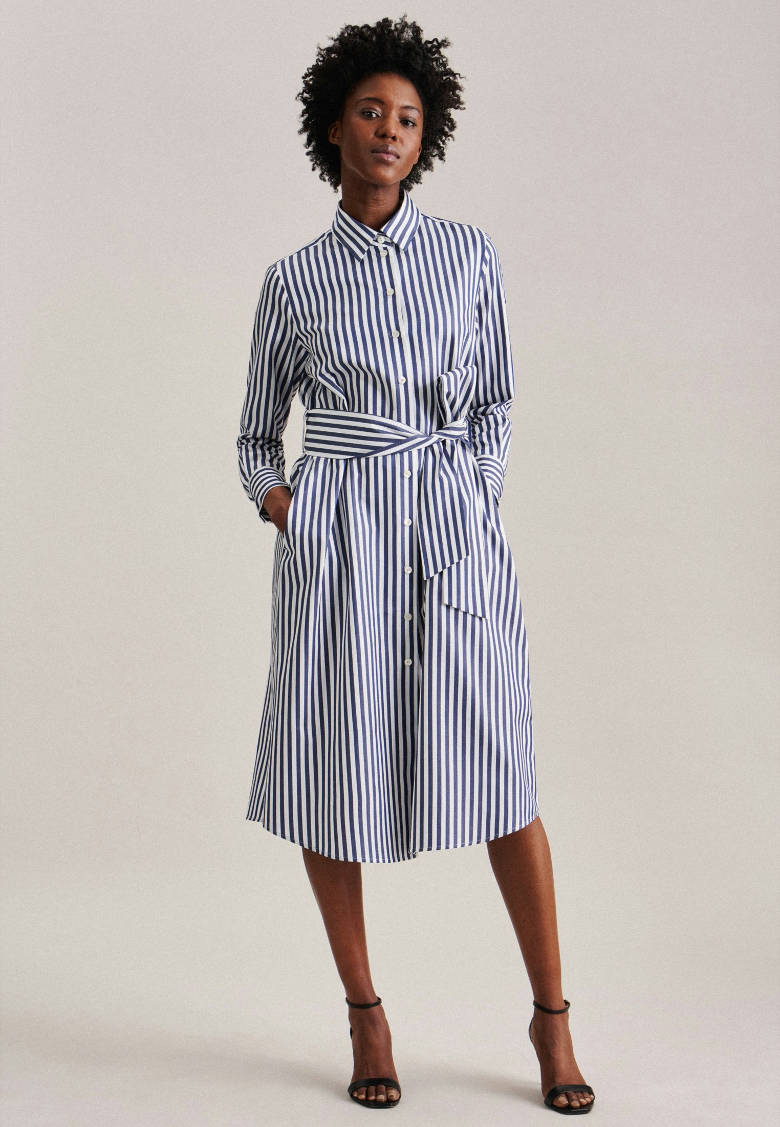 Striped Knee Length Dress