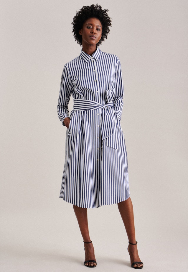 Twill Midi (knee-length) Dress in Dark Blue |  Seidensticker Onlineshop