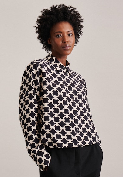 Shirt Blouse Print in Black |  Seidensticker Onlineshop